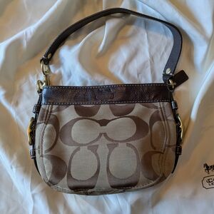 Coach Brown Signature Canvas Shoulder Bag